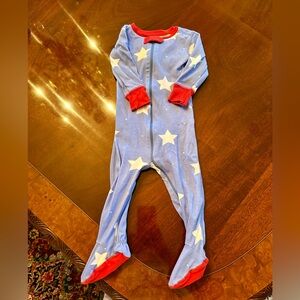 The Beaufort Bonnet Company Blue Star Footie with Red Trim